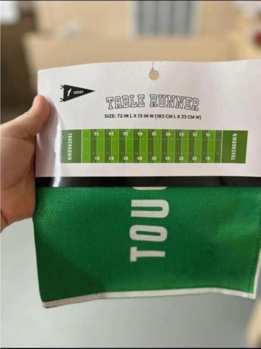 Green Football Table Runner-see pictures/get one of everything shown